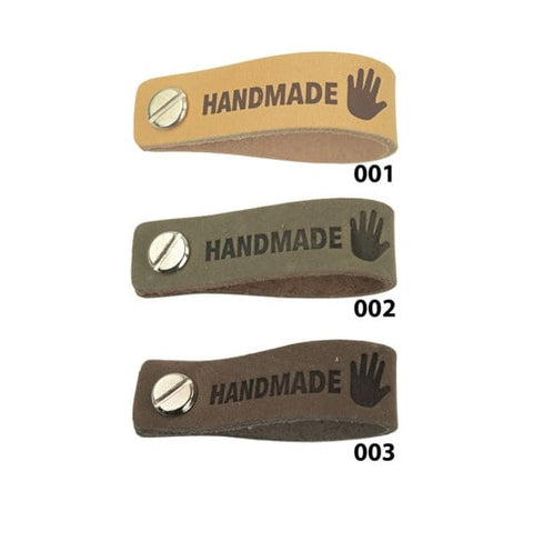 Durable | Leren label met schroef | 12 x 1.5 cm | 2 stuks | Handmade
