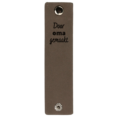 Durable | Leren label met drukknoop | 12 x 3 cm | 2 stuks | Door oma gemaakt
