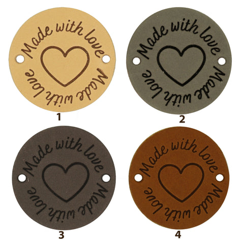 Durable | Leren label met drukknoop | 12 x 3 cm | 2 stuks | Gemaakt met liefde