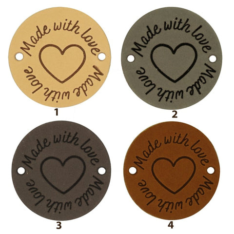 Durable | Leren label met drukknoop | 12 x 3 cm | 2 stuks | Gemaakt met liefde