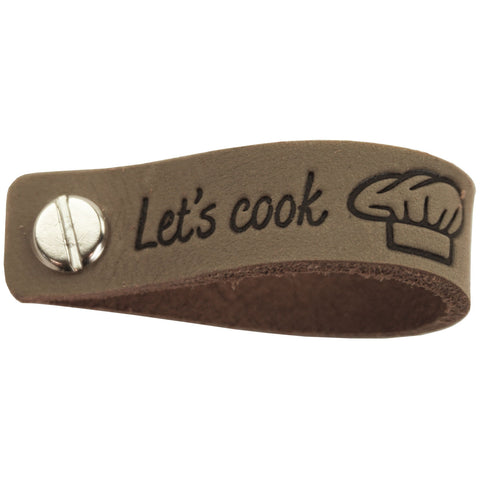 Durable | Leren label met schroef | 12 x 1.5 cm | 2 stuks | Let's cook