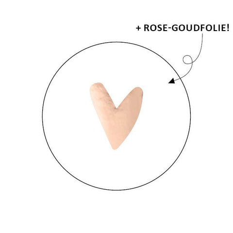 Stickers | Hartje | Goudfolie met wit | 10 stuks