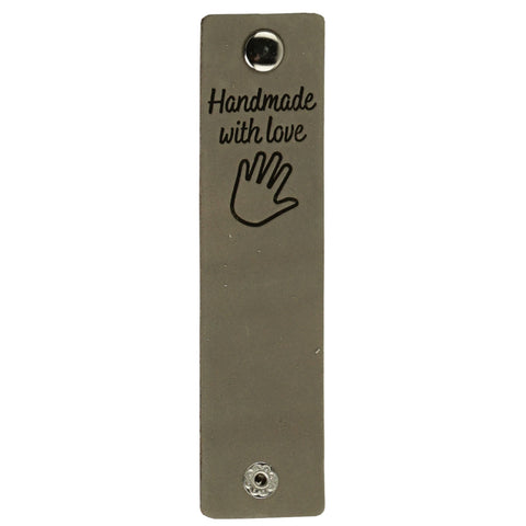 Durable | Leren label met drukknoop | 12 x 3 cm | 2 stuks | Handmade with love