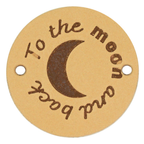 Durable | Leren label rond | 3.5 cm | 2 stuks | To the moon and back