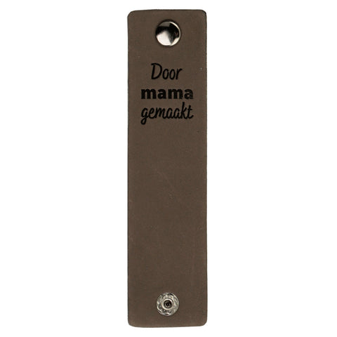 Durable | Leren label met drukknoop | 12 x 3 cm | 2 stuks | Door mama gemaakt