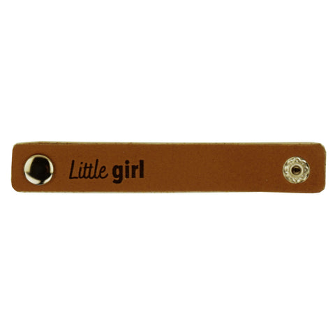 Durable | Leren label met drukknoop | 10 x 1.5 cm | 2 stuks | Little Girl