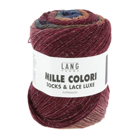 Lang Yarns Mille Colori socks & lace luxe | 859.0214 | Navy/purple/brown
