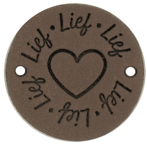 Durable | Leren label rond | 3.5 cm | 2 stuks | Lief
