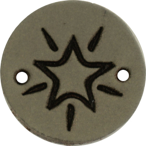 Durable | Leren label rond | 2 cm | 2 stuks | Sterretje