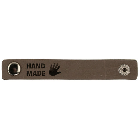 Durable | Leren label met drukknoop | 10 x 1.5 cm | 2 stuks | Handgemaakt