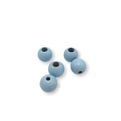 Gekleurde houten verstop-je-knoopje kraal | 12 mm | 10 stuks | Babyroze