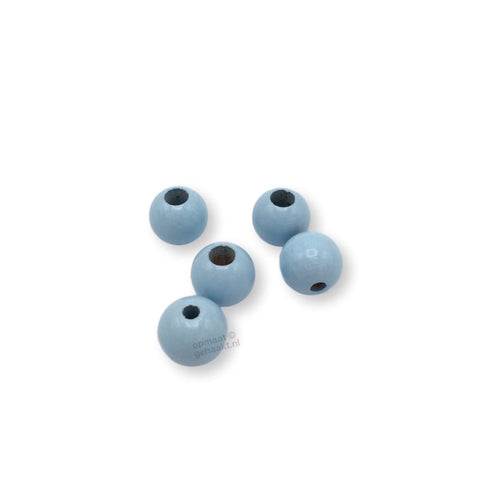 Gekleurde houten verstop-je-knoopje kraal | 12 mm | 10 stuks | Babyroze