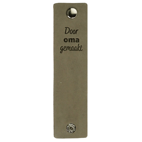 Durable | Leren label met drukknoop | 12 x 3 cm | 2 stuks | Door oma gemaakt