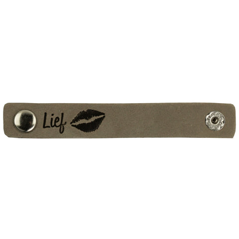 Durable | Leren label met drukknoop | 10 x 1.5 cm | 2 stuks | Lief