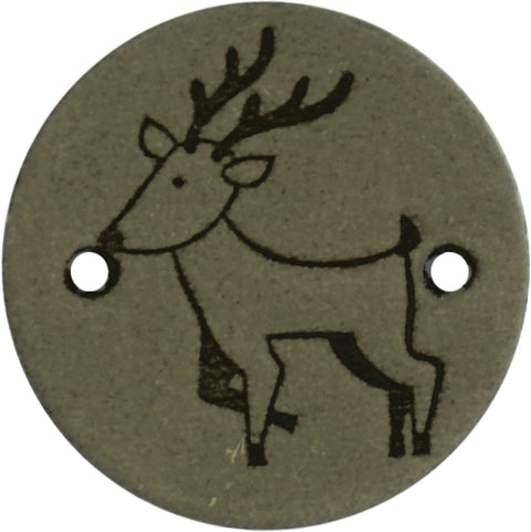 Durable | Leren label rond | 2 cm | 2 stuks | Hertje