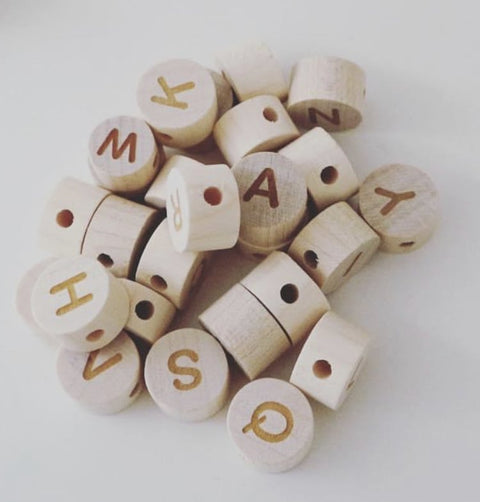 Houten letterkraal | Rond | 5 stuks | 11 mm | S