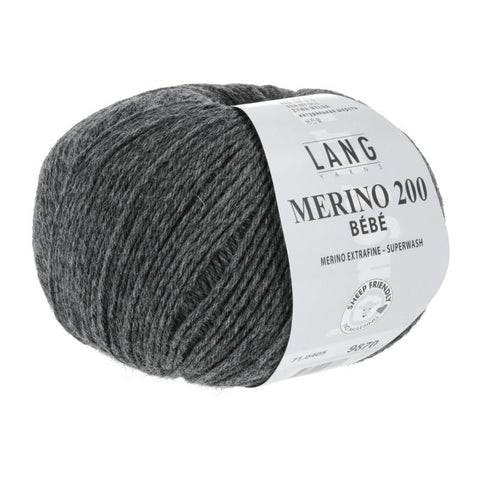 Lang Yarns Merino 200 BEBE | 71.0405 | Dark grey mélange