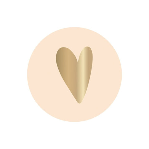Stickers | Hartje | Blauw met gouden hart | 10 stuks