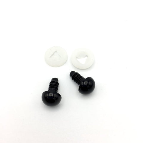 Veiligheidsoogjes 10 mm | Rond zwart | 5 paar