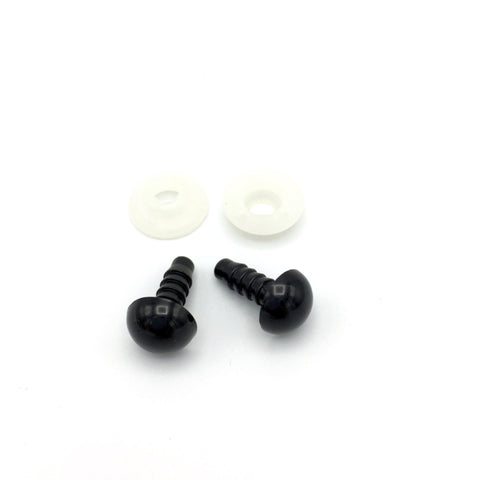 Veiligheidsoogjes 12 mm | Rond zwart | 5 paar