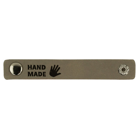 Durable | Leren label met drukknoop | 10 x 1.5 cm | 2 stuks | Handgemaakt